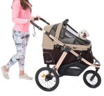 Jogging Sports Stroller with Comfort Rubber Wheels/Zipper-Less Entry/1-Hand Quick Fold/Aluminum Frame for Small/Medium Dogs, Cats and Pets (Green Camo) - Image 41
